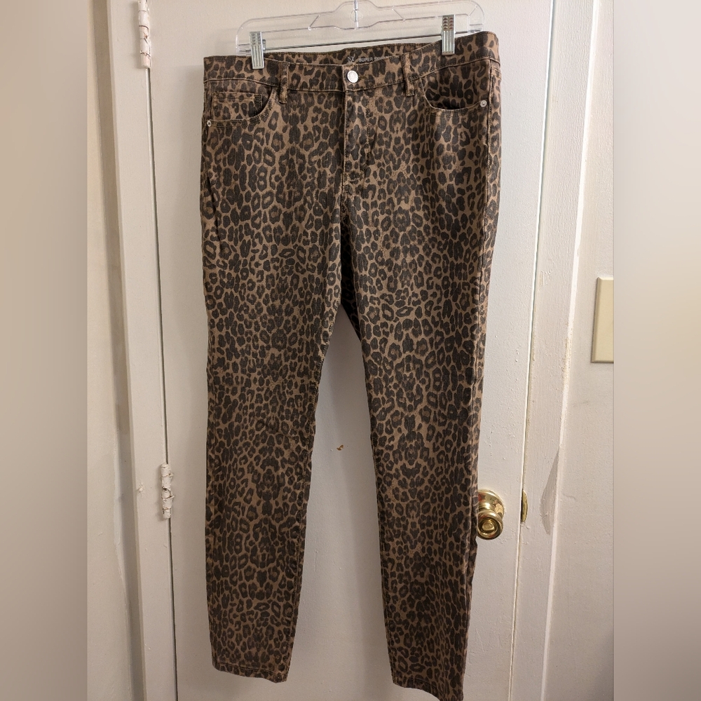 NY&C Jeans super skinny leopard print size L